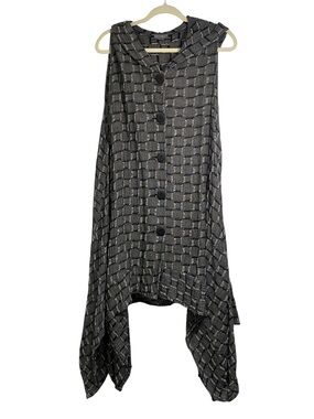 Transparente Sharkbite Hem Lagenlook Long Vest
